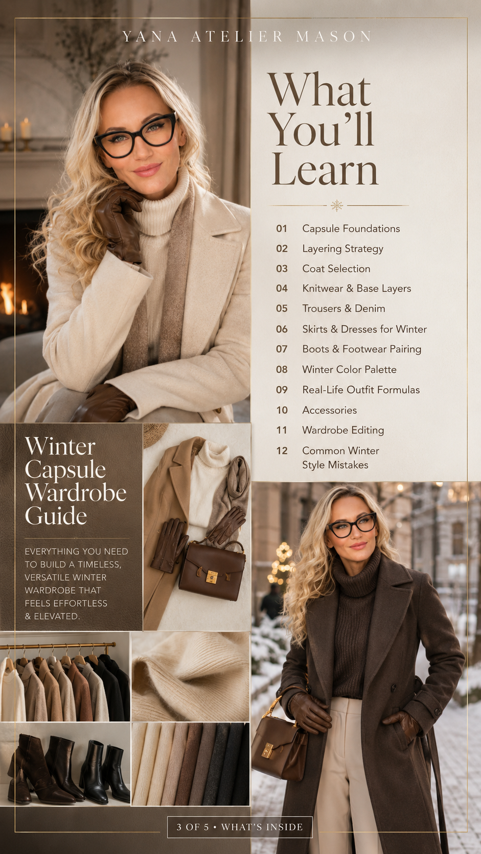 Winter Capsule Wardrobe Guide | Elegant Cold Weather Styling & Winter Outfit Digital Guide