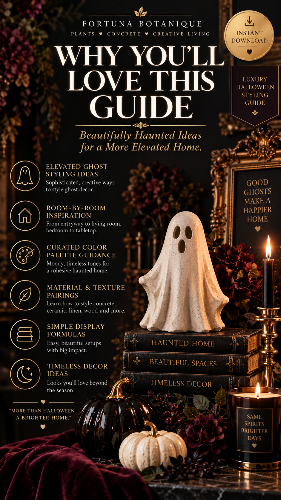 Concrete Ghost Decor Guide | DIY Luxury Halloween Decorations & Styling