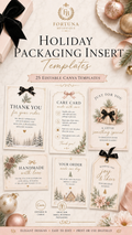 Holiday Packaging Insert Templates | 25 Editable Canva Cards