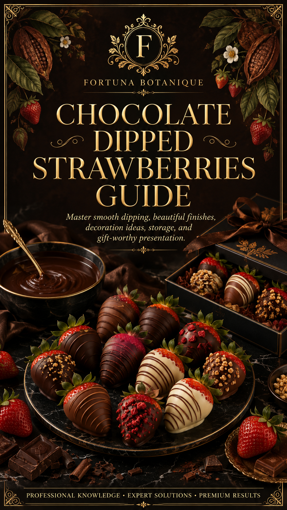 Chocolate Dipped Strawberries Guide | Chocolate Covered Strawberries, Dipping, Decorating & Storage PDF