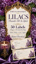 Lilac Printable Fill-In Labels | 50 Small Business Product & Packaging Labels