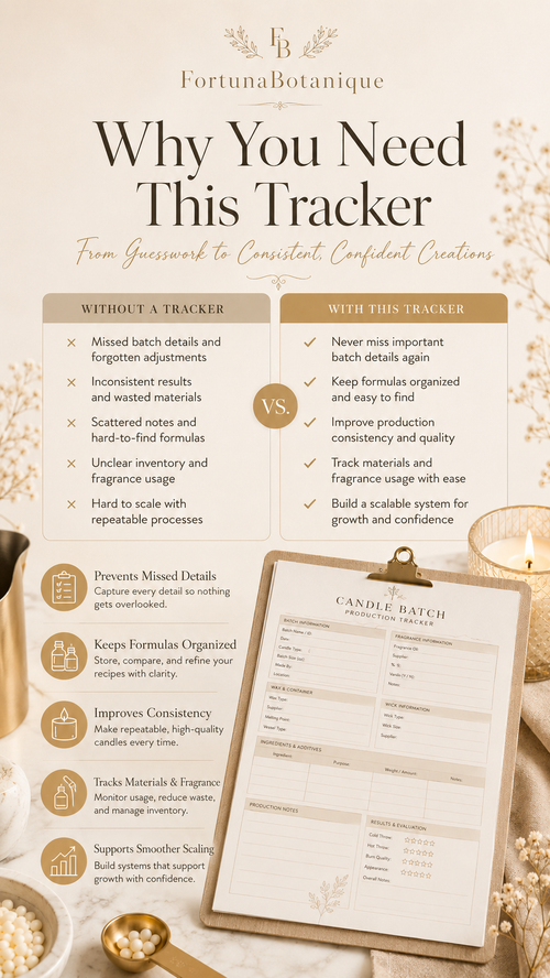 Candle Batch Production Tracker | Printable Candle Making Batch Log & Production PDF