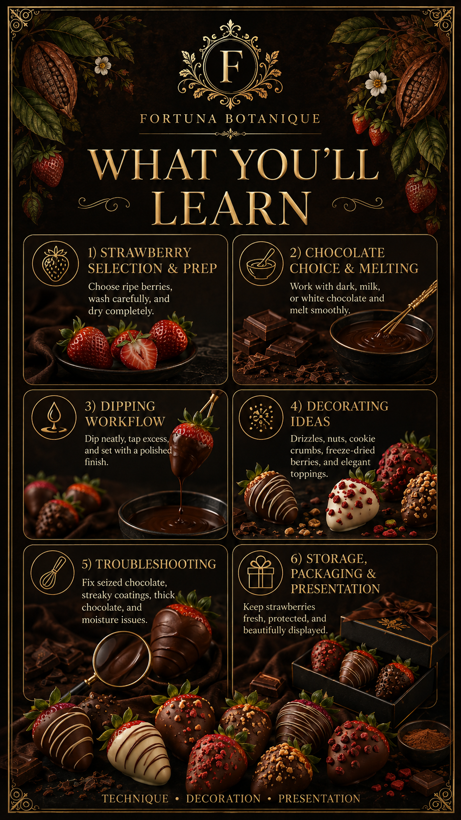 Chocolate Dipped Strawberries Guide | Chocolate Covered Strawberries, Dipping, Decorating & Storage PDF