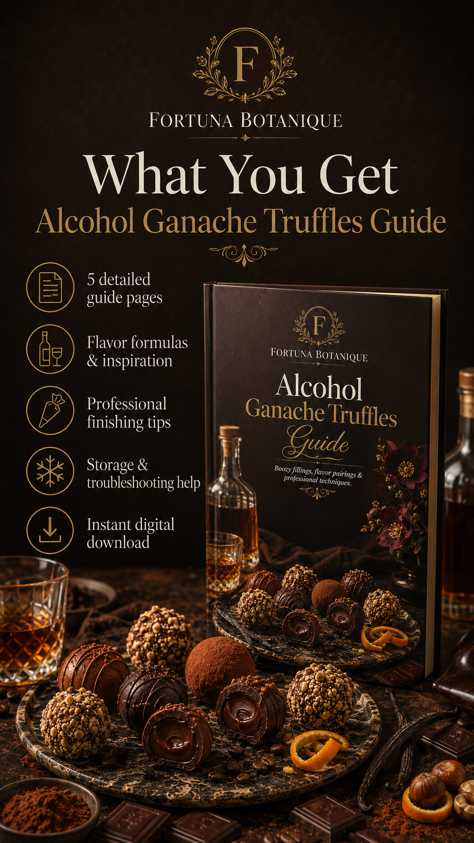 Alcohol Ganache Truffles Guide | Boozy Chocolate Truffles, Flavor Pairing, Texture & Artisan Techniques PDF
