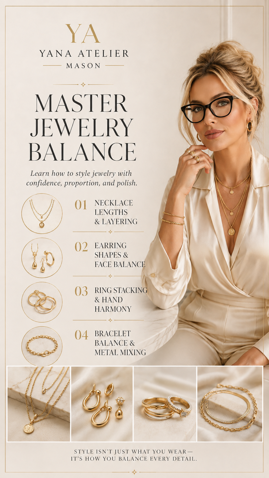 Jewelry Styling Guide | Jewelry Layering & Proportion Guide | Elegant Accessories Style Guide | Digital Fashion Guide