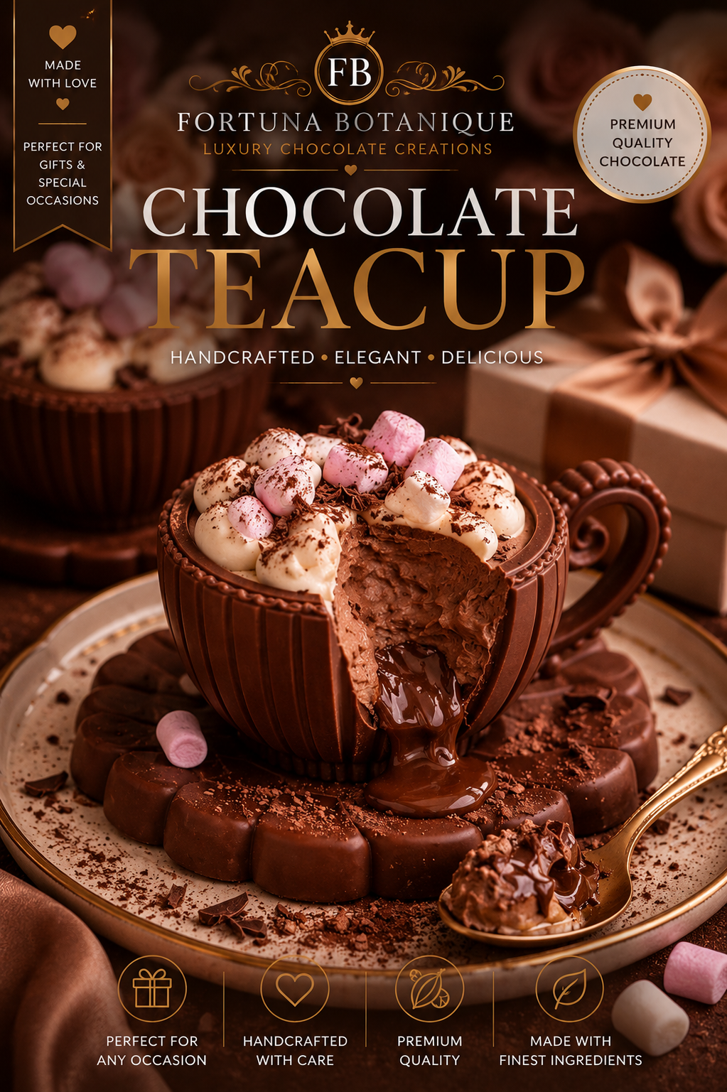Luxury Chocolate Teacup Tutorial | Instant PDF Guide | Handmade Chocolate Cup Masterclass