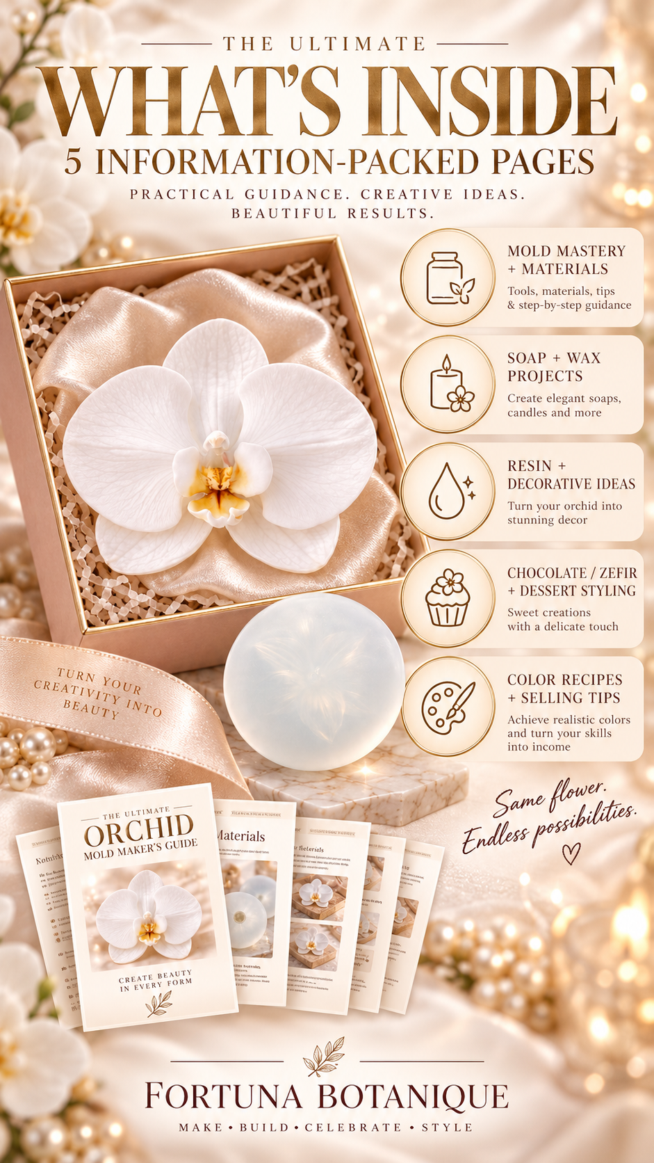 Orchid Silicone Mold Guide | Soap, Candle, Resin, Chocolate & Zefir