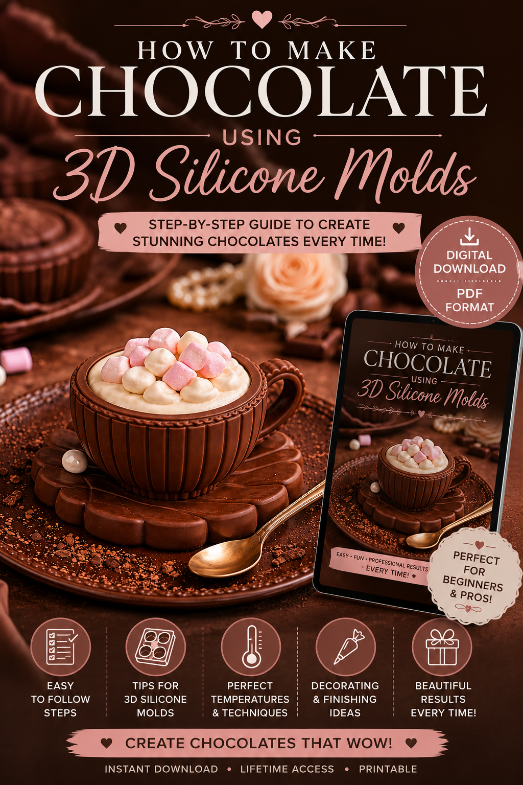 3D Silicone Chocolate Molds Guide | Complete Beginner’s Guide to Choosing, Using & Caring for Silicone Molds (Instant PDF Download)