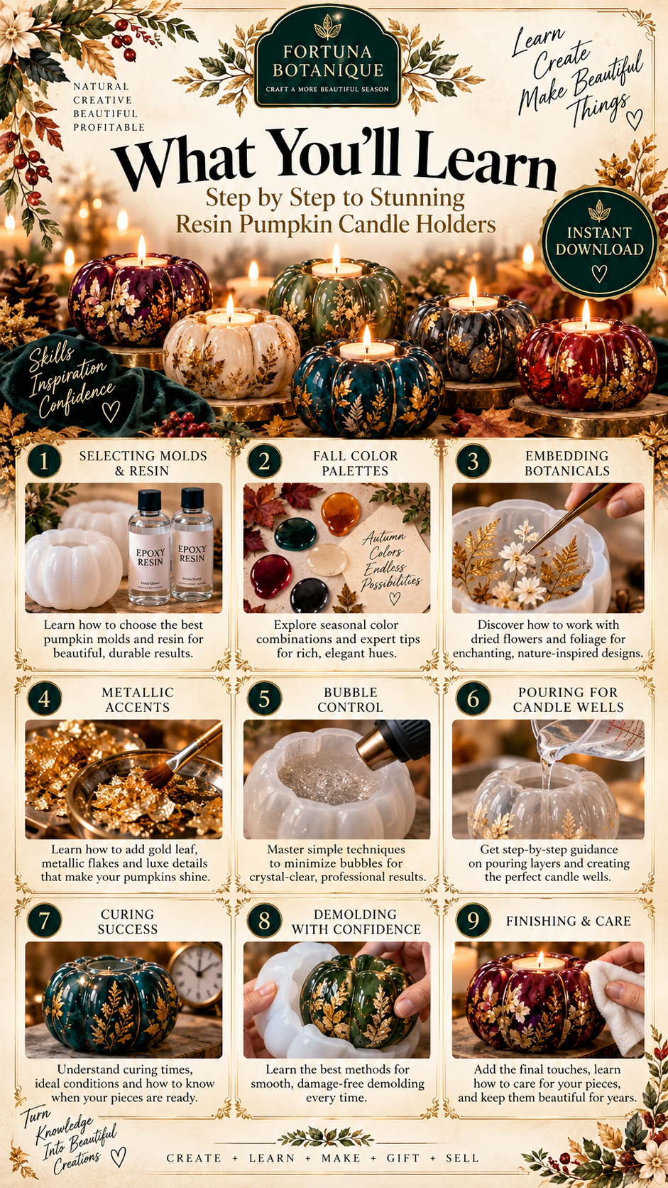 Resin Pumpkin Candle Holders Guide | Fall Resin Tutorial