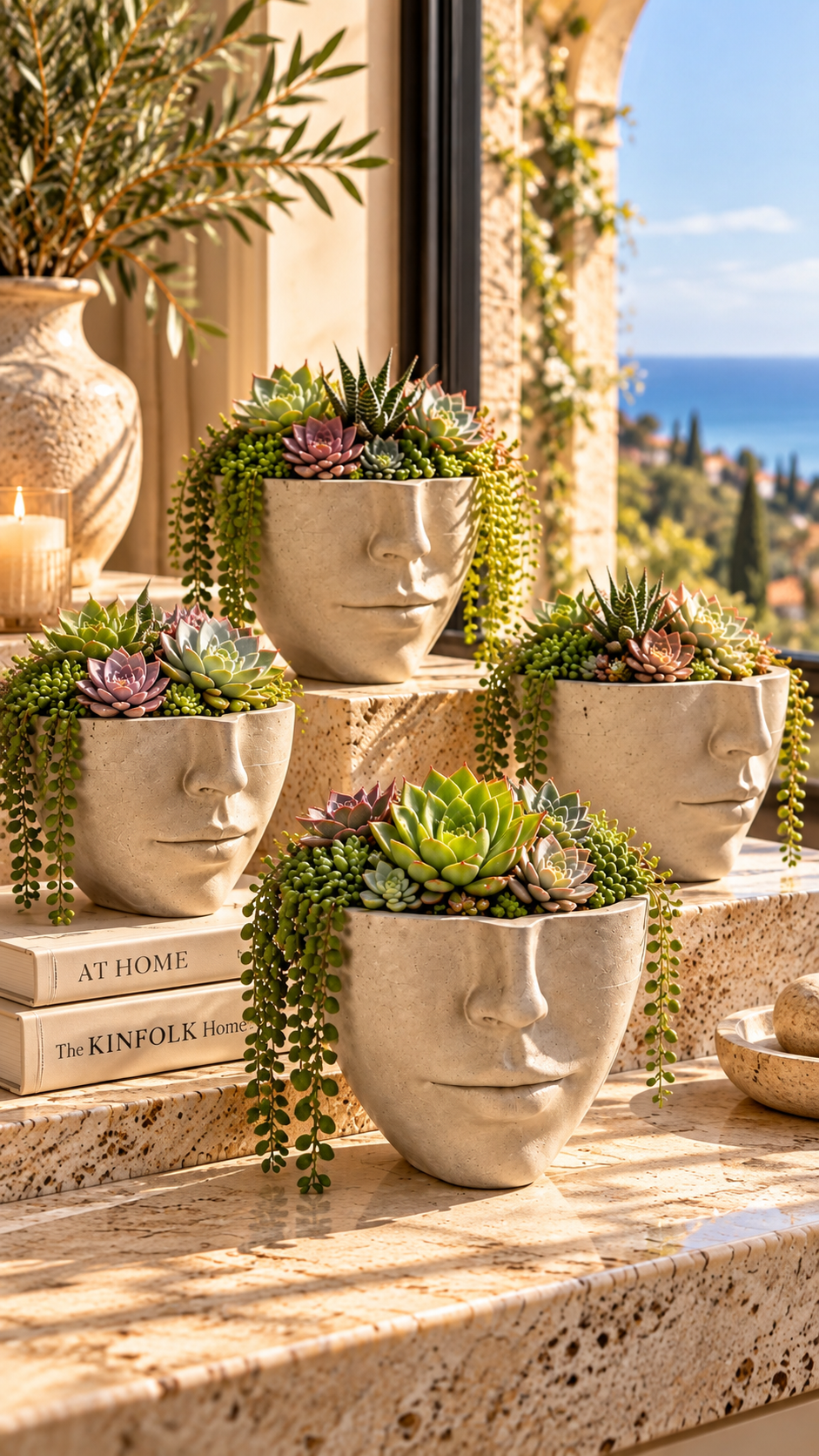 3D Face Planter Silicone Mold | Resin & Concrete Head Vase Mold