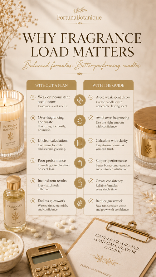 Candle Fragrance Load Calculator Guide | Printable Fragrance Oil Formula & Testing PDF