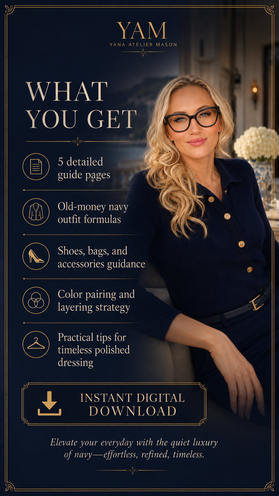 How to Wear Navy Like Old Money | Elegant Women’s Style Guide | Digital Fashion E-Book