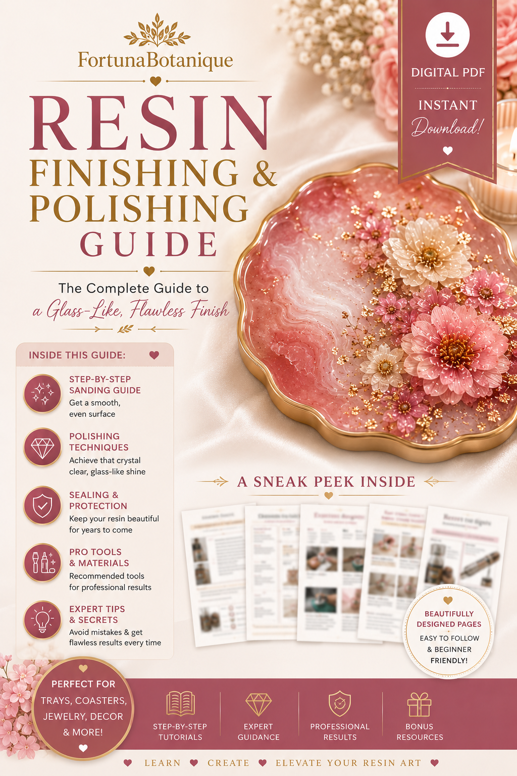 Resin Finishing & Polishing Guide | Professional Epoxy Resin Finishing Tutorial | Instant PDF Download