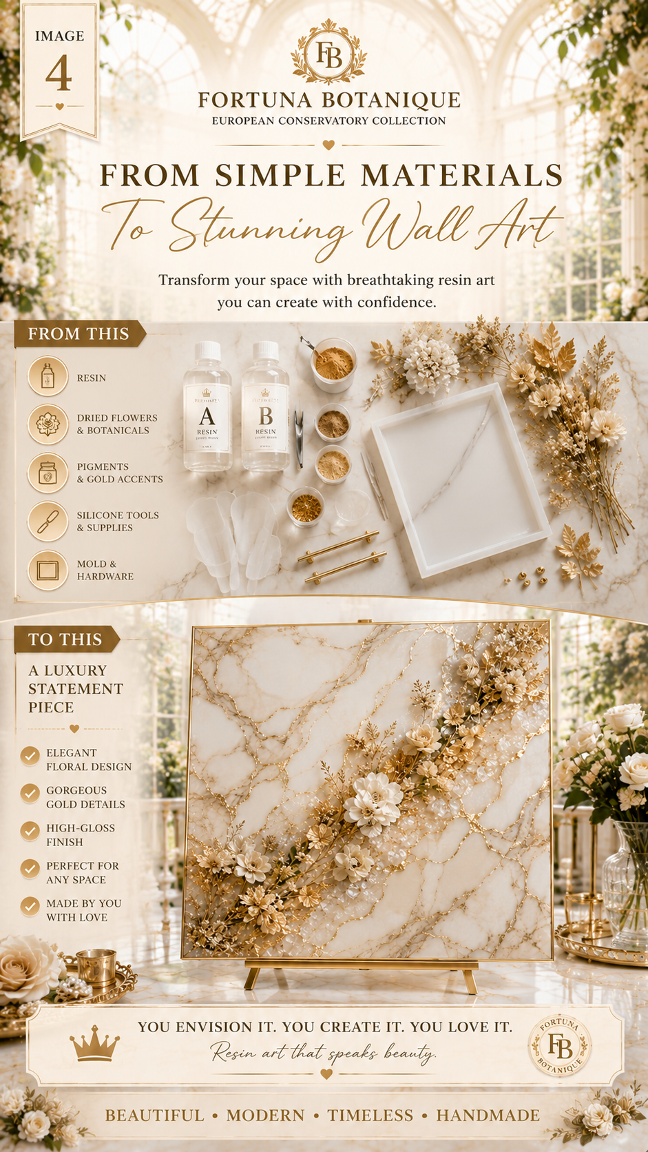 Resin Wall Art Large Step-by-Step Tutorial | Botanical Epoxy Resin Guide