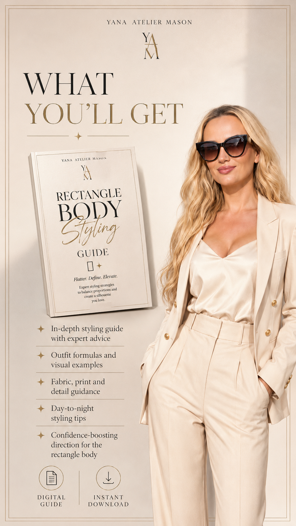 Rectangle Body Styling Guide | Women’s Body Shape Fashion Guide | Flattering Outfit Ideas | Digital Style Guide