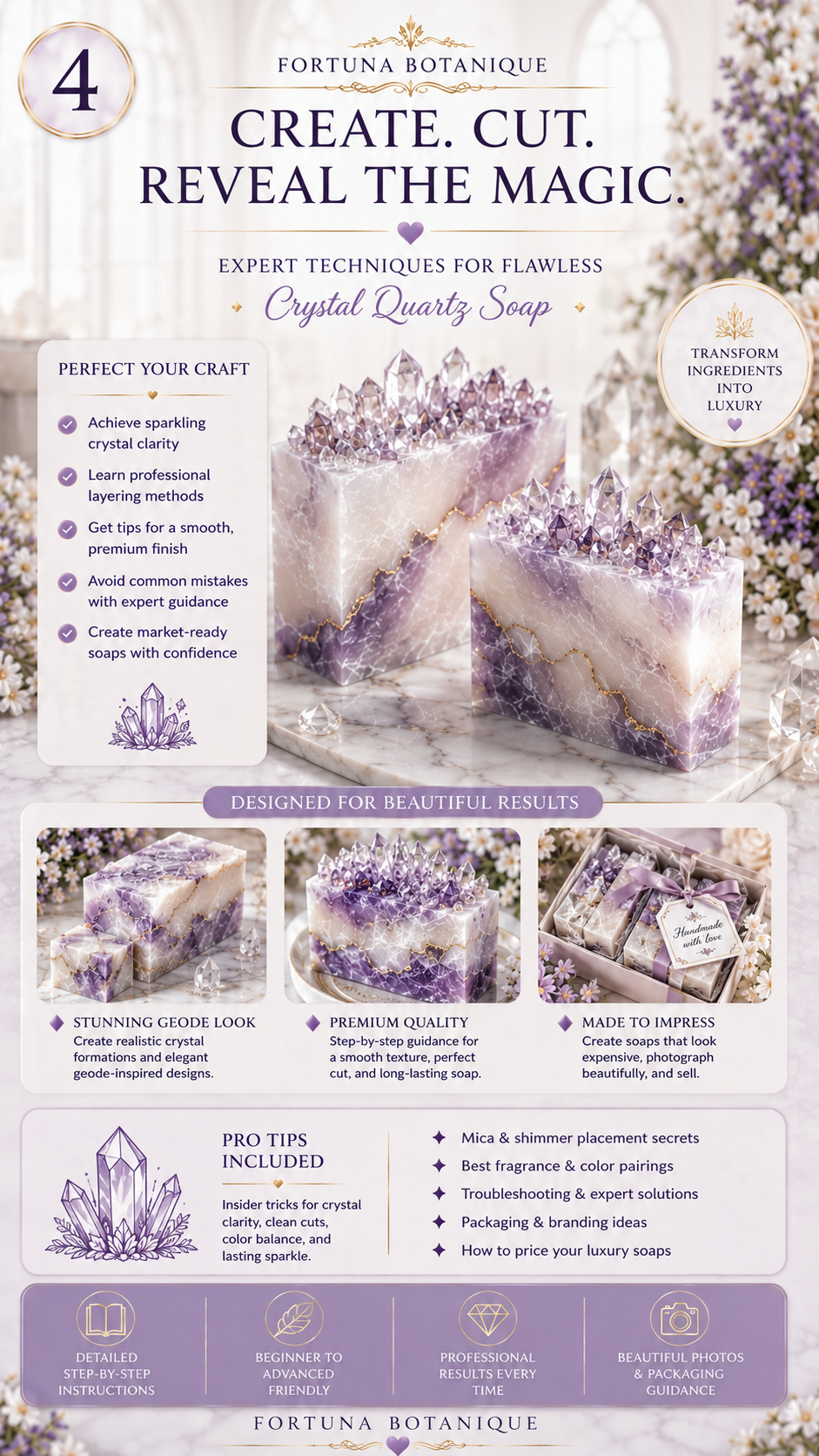 Crystal Quartz Soap Tutorial | Luxury Melt & Pour Soap Making Guide