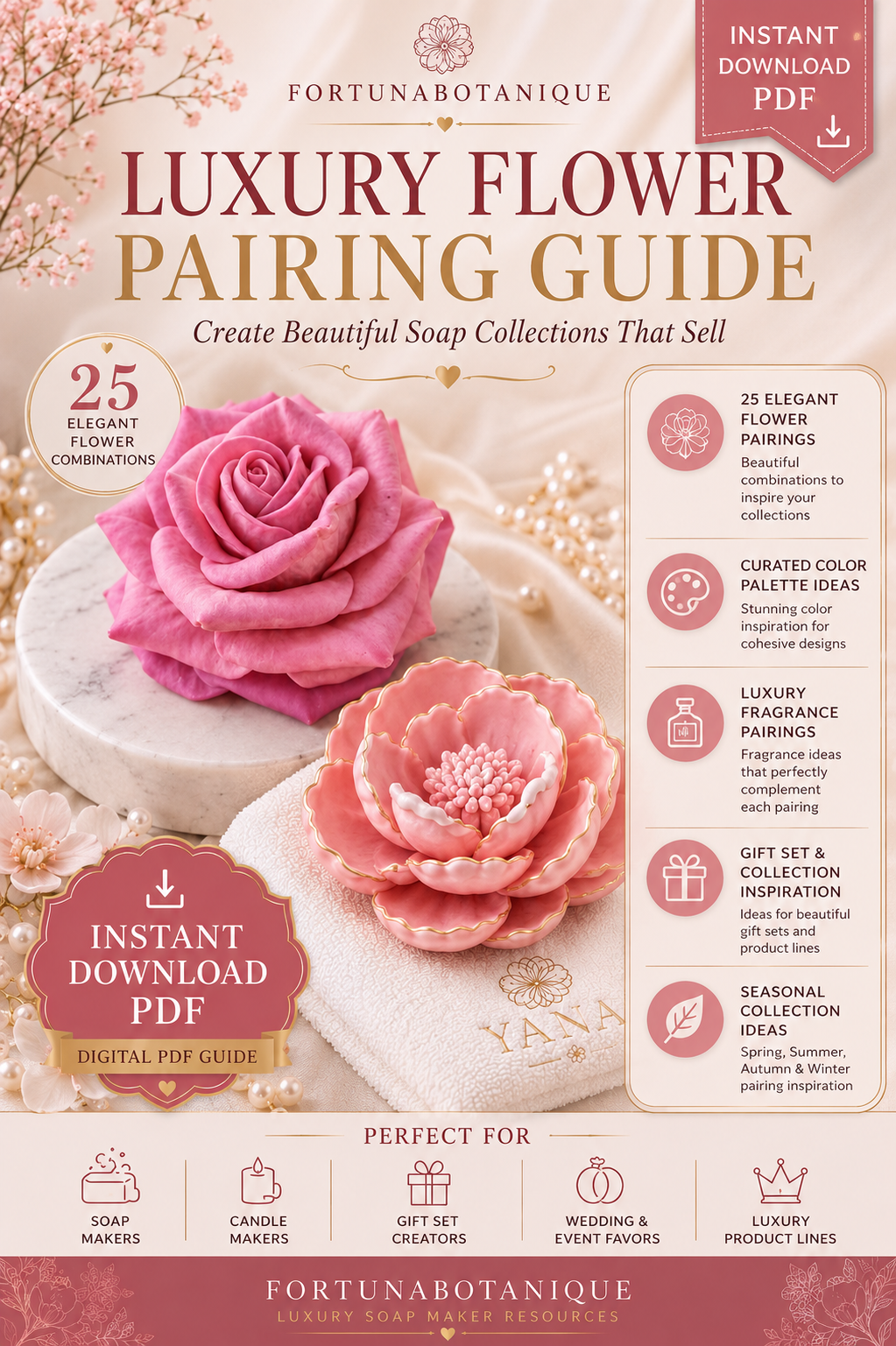 Luxury Soap Flower Pairing Guide | Premium Floral Collection Design Guide for Handmade Soap Makers