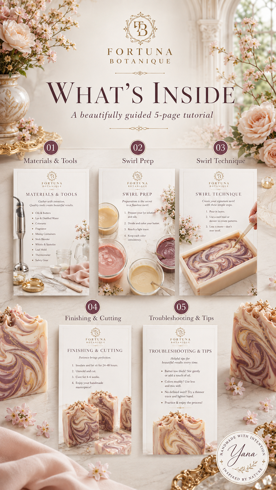 Swirl Soap Tutorial PDF Guide | Luxury Artisan Soapmaking Technique | Instant Digital Download