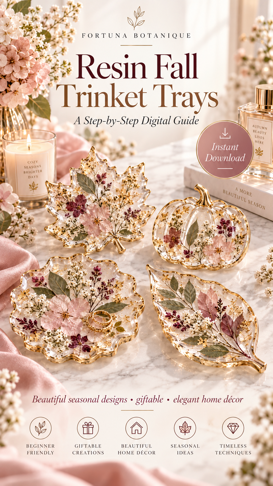 Resin Fall Trinket Trays Tutorial | Botanical Epoxy Resin Guide