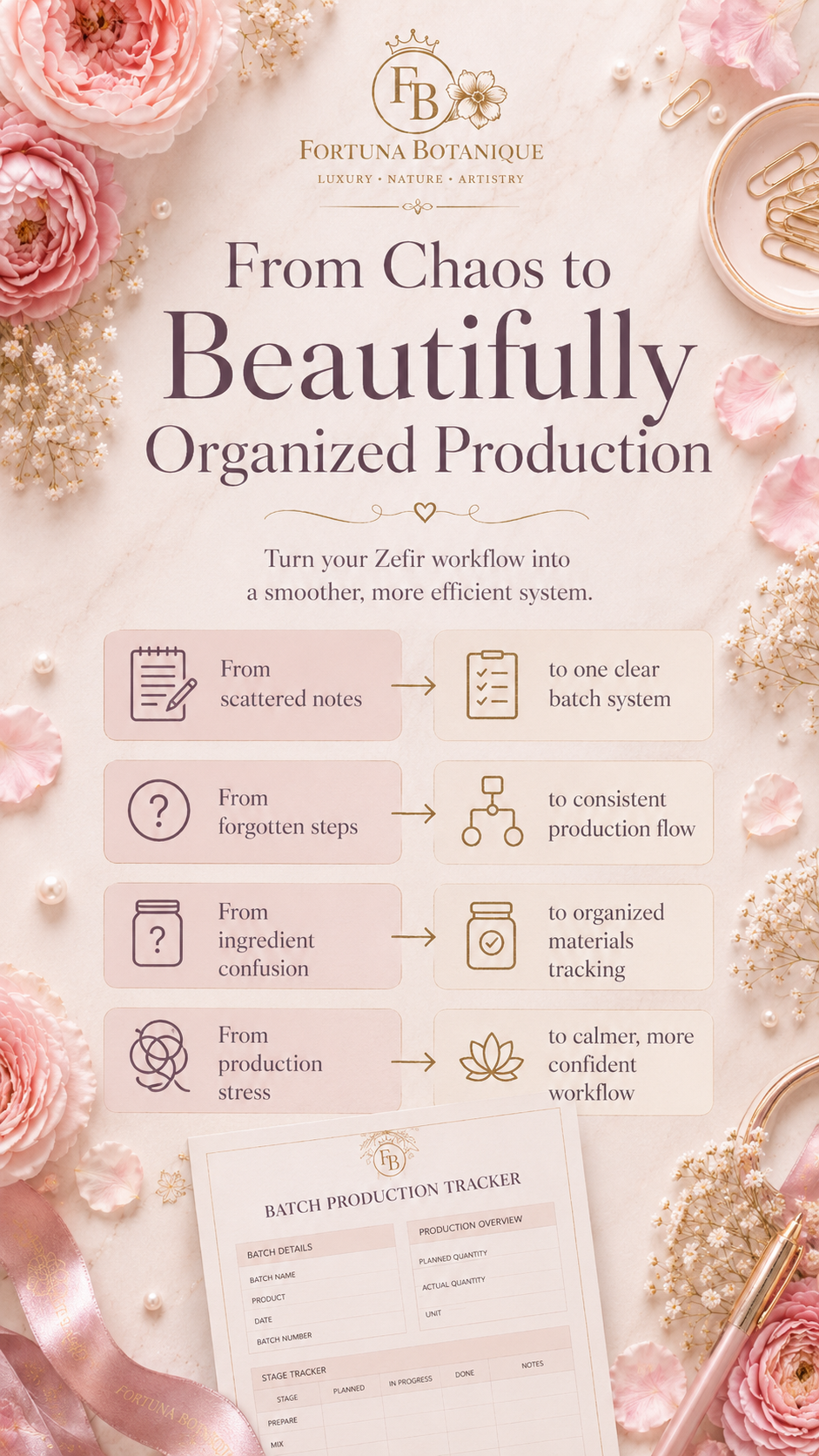 Zefir Batch Production Tracker | Printable Workflow & Quality Control Guide for Zefir Makers