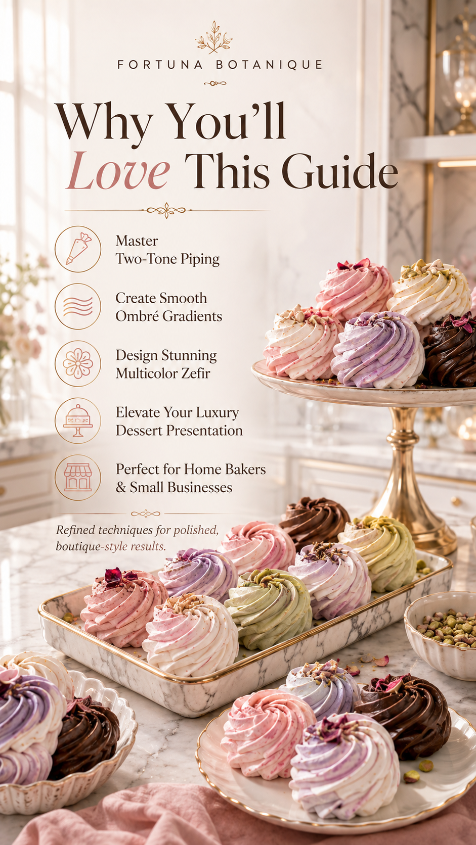 Two-Tone, Ombré & Multicolor Zefir Techniques Guide | Luxury Zefir Decorating & Piping PDF