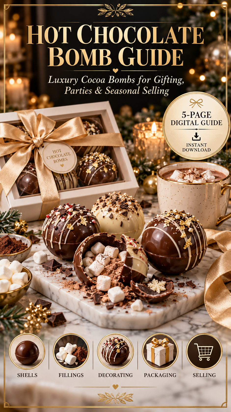 Hot Chocolate Bomb Guide | Cocoa Bombs, Fillings, Decorating, Packaging & Selling