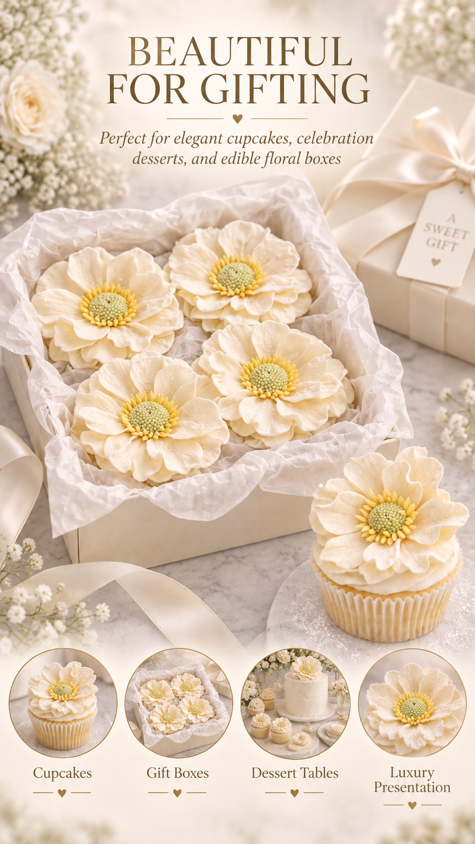 Zefir Flower Cupcake Guide | Vanilla Cupcakes + Molded Zefir Flowers