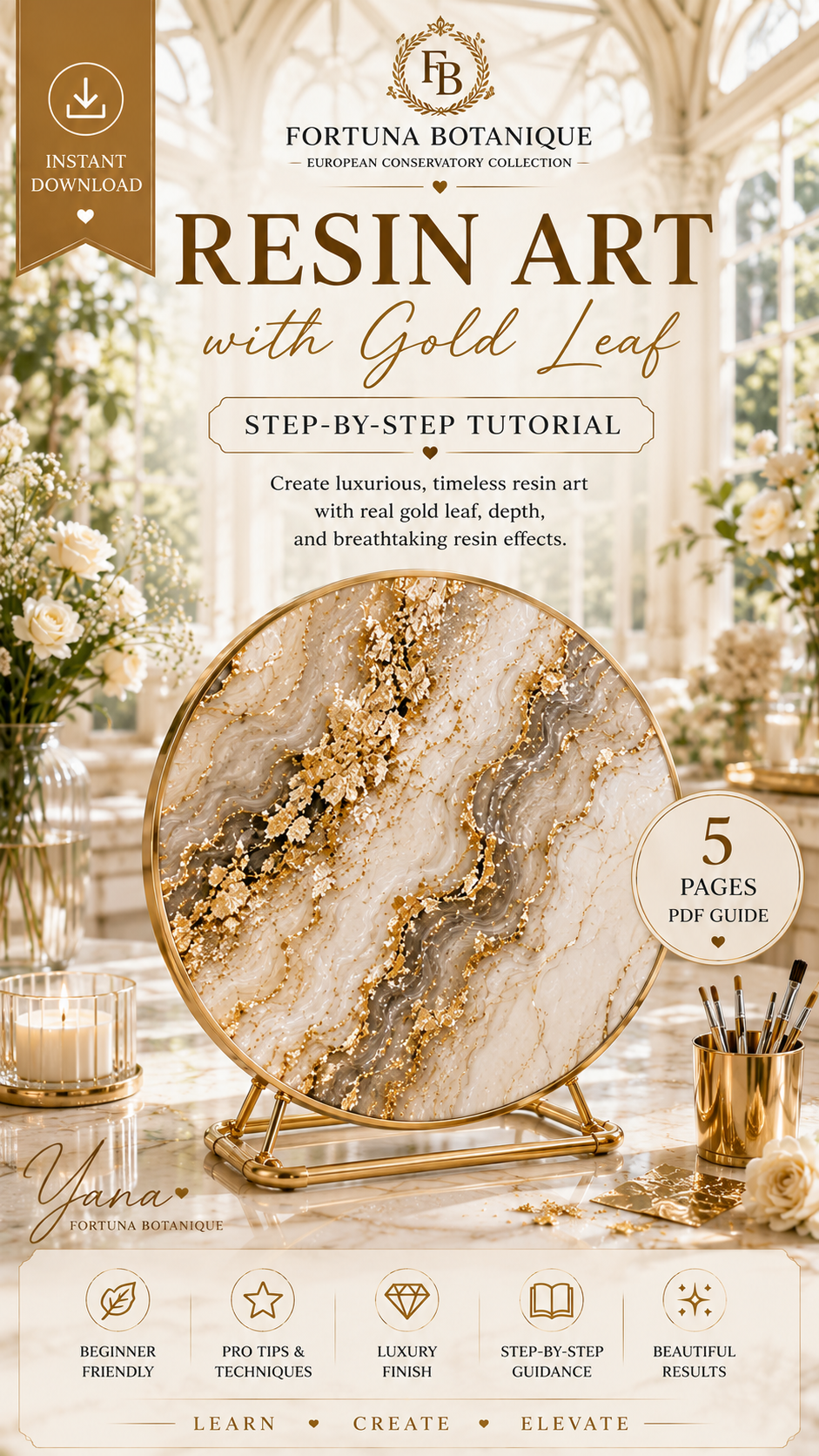 Resin Art with Gold Leaf Step-by-Step Tutorial | Luxury Epoxy Resin Guide