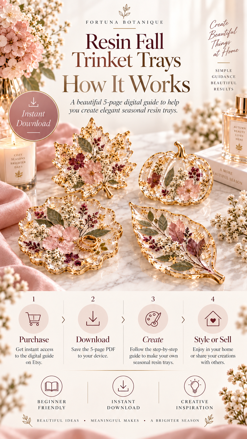 Resin Fall Trinket Trays Tutorial | Botanical Epoxy Resin Guide