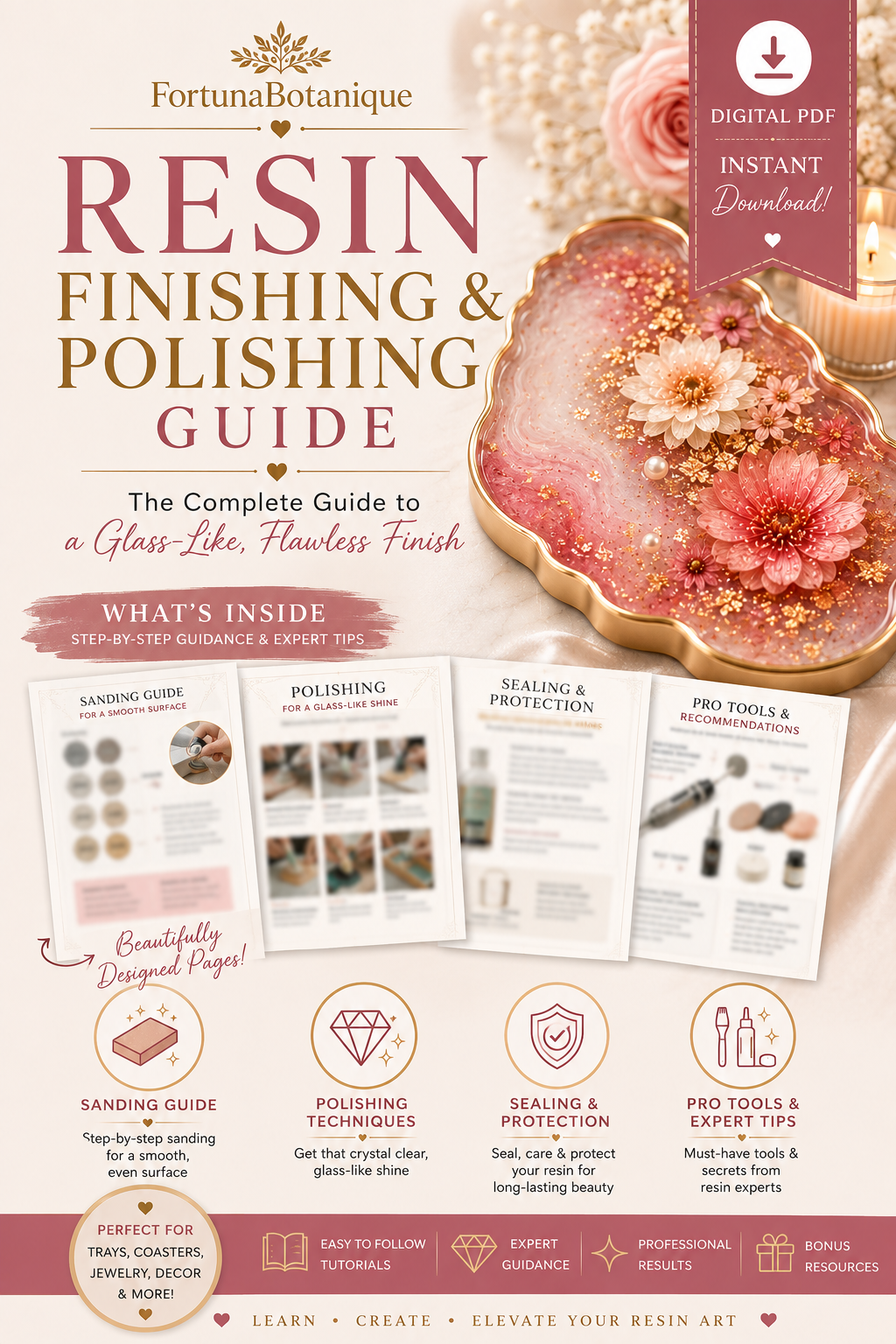 Resin Finishing & Polishing Guide | Professional Epoxy Resin Finishing Tutorial | Instant PDF Download