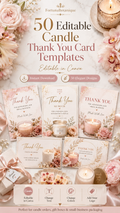 50 Editable Candle Thank You Card Templates | Canva Packaging Cards