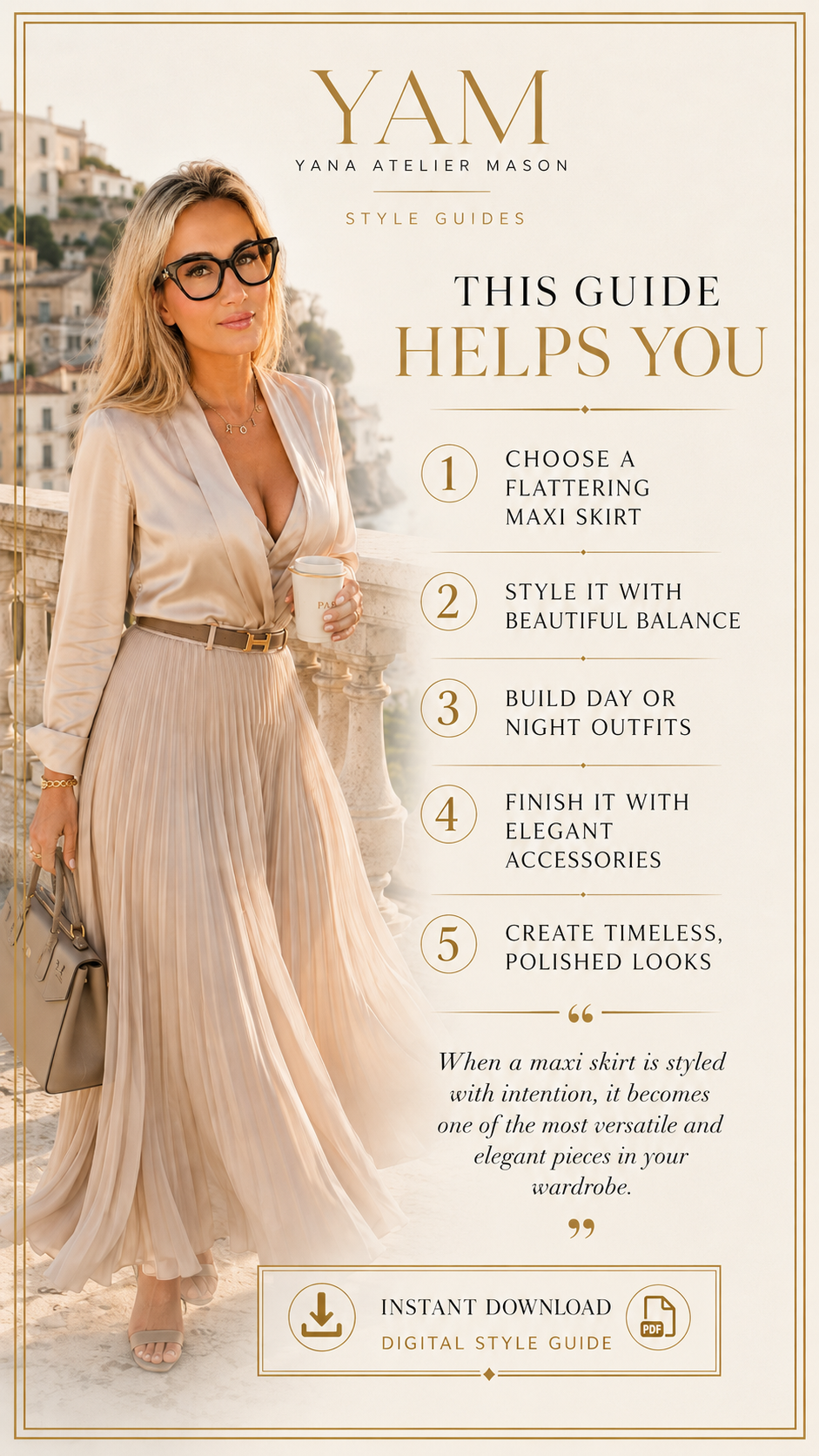 How to Style a Maxi Skirt | Elegant Outfit Guide for Women | Yana Atelier Mason