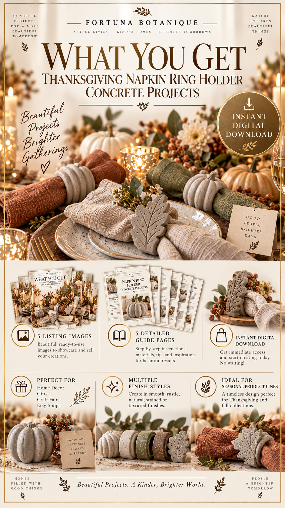 Thanksgiving Napkin Ring Holder Concrete Projects Guide | DIY Holiday Table Tutorial