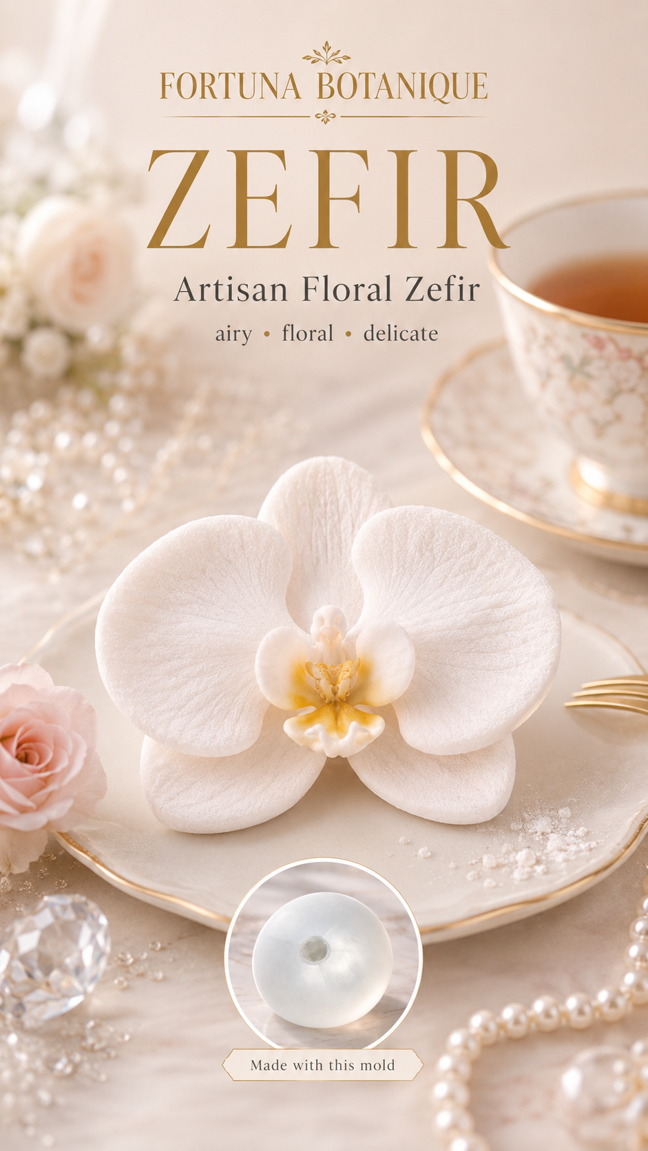 Orchid Silicone Flower Mold for Soap, Candles, Resin, Chocolate & Zefir