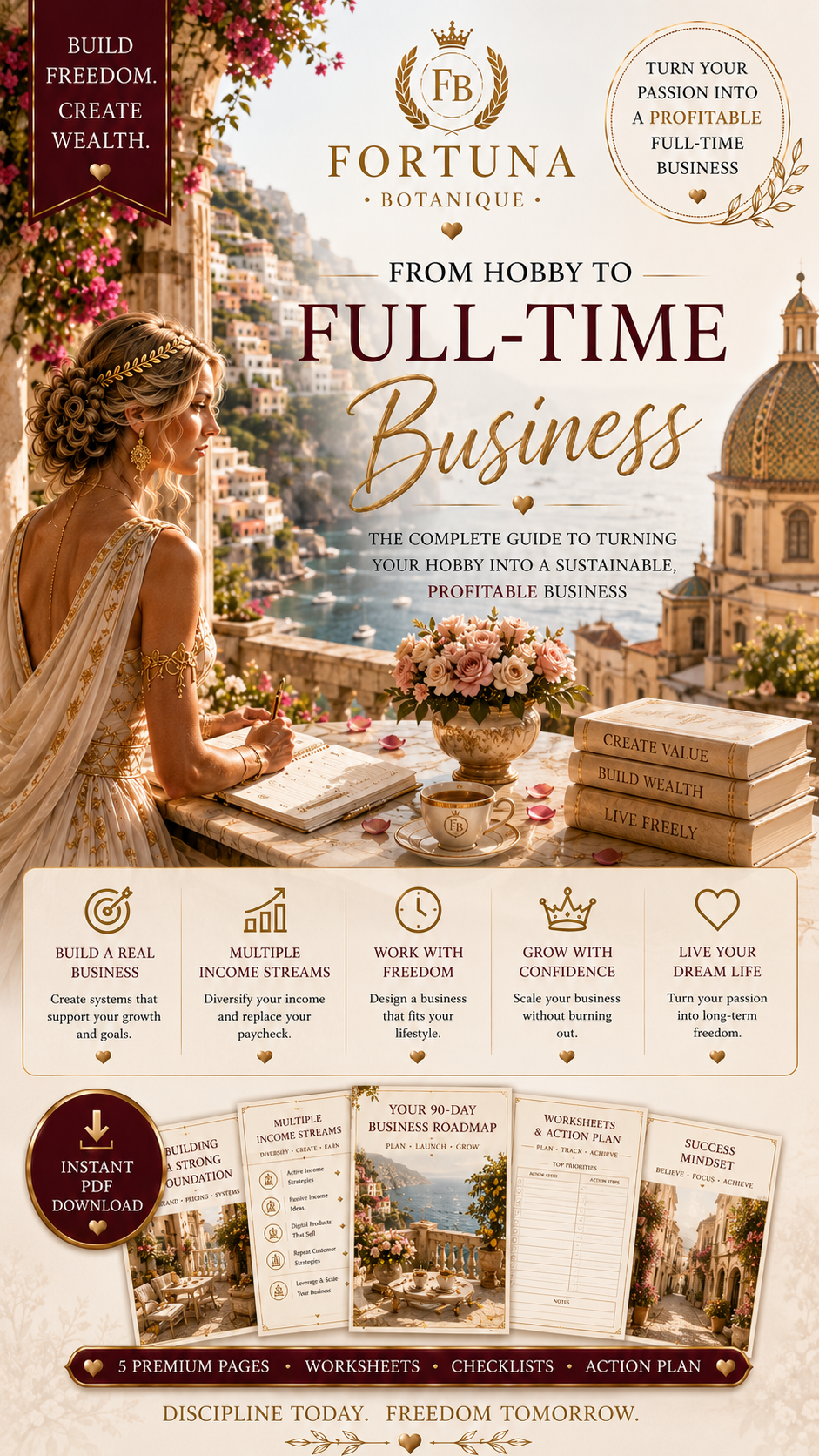 From Hobby to Full-Time Business Guide | Handmade Business Workbook | Small Business Planner | Etsy & Shopify Seller Success | Digital PDF Download
