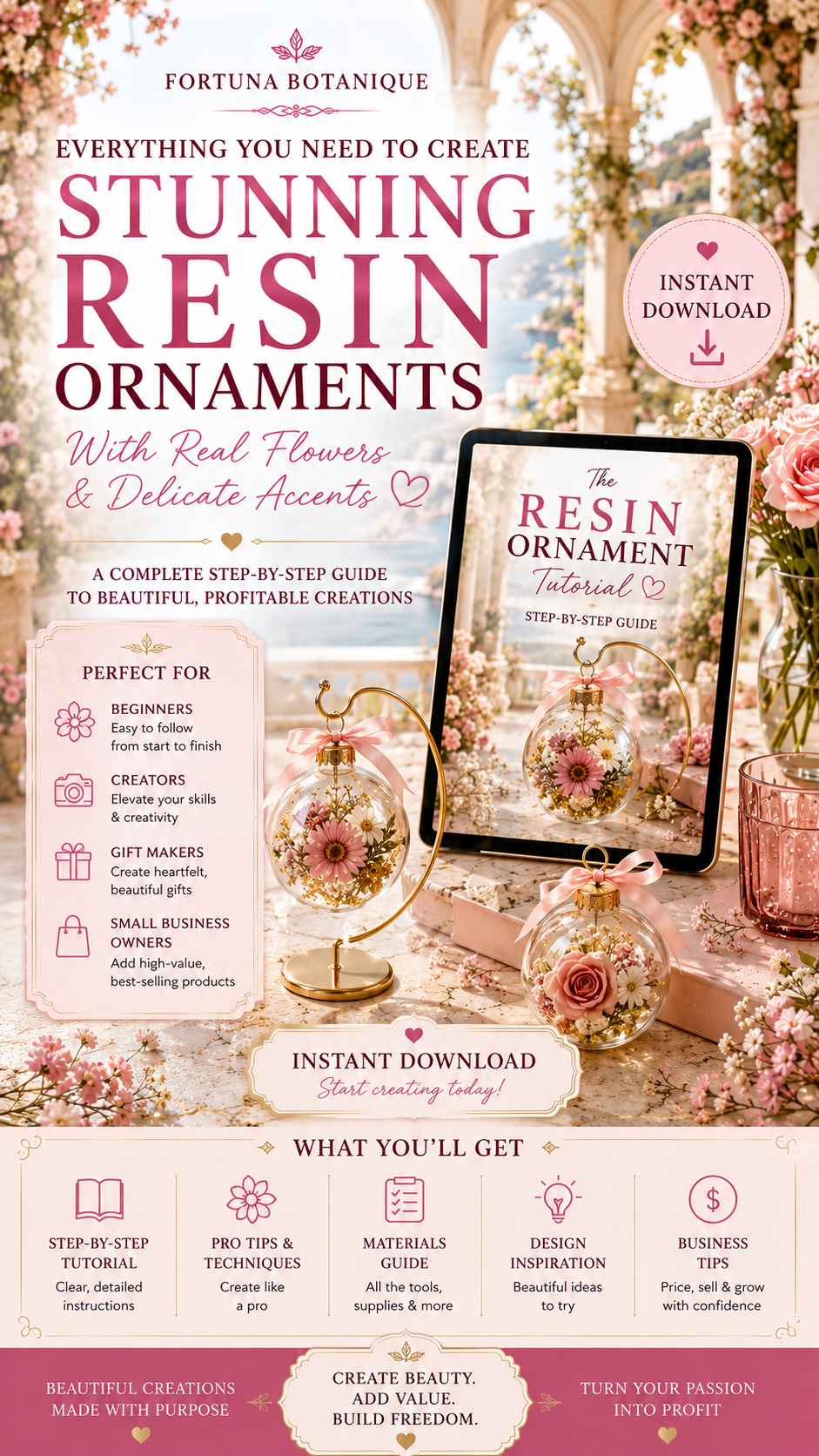 Resin Ornament Tutorial Guide | Botanical Pressed Flower Resin Craft for Beginners