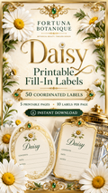Daisy Printable Fill-In Labels | 50 Small Business Product & Packaging Labels
