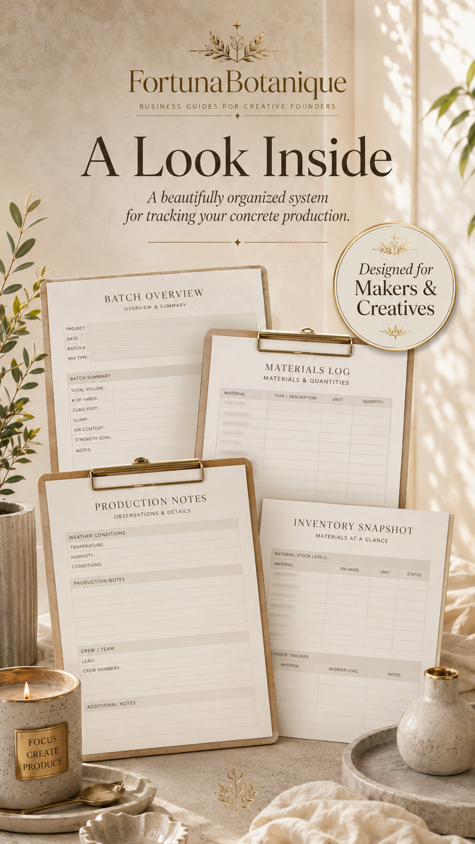 Concrete Batch Production Tracker | Production, Quality Control & Inventory PDF Guide