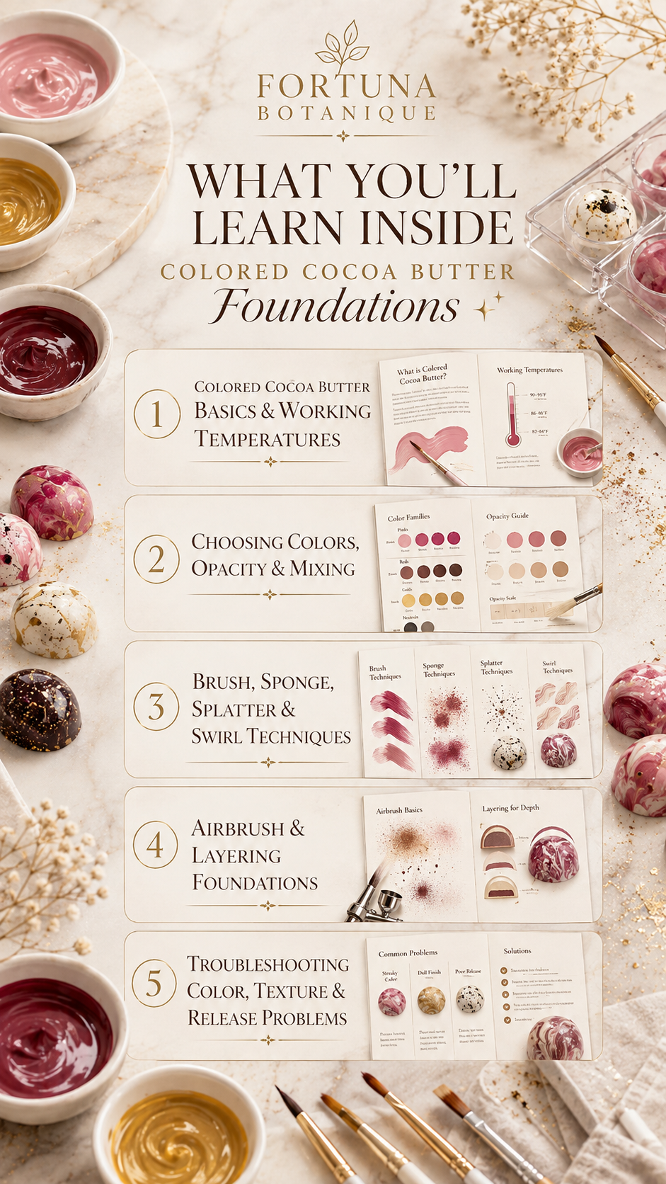 Colored Cocoa Butter Foundations | Bonbon Decorating & Chocolate Design PDF Guide