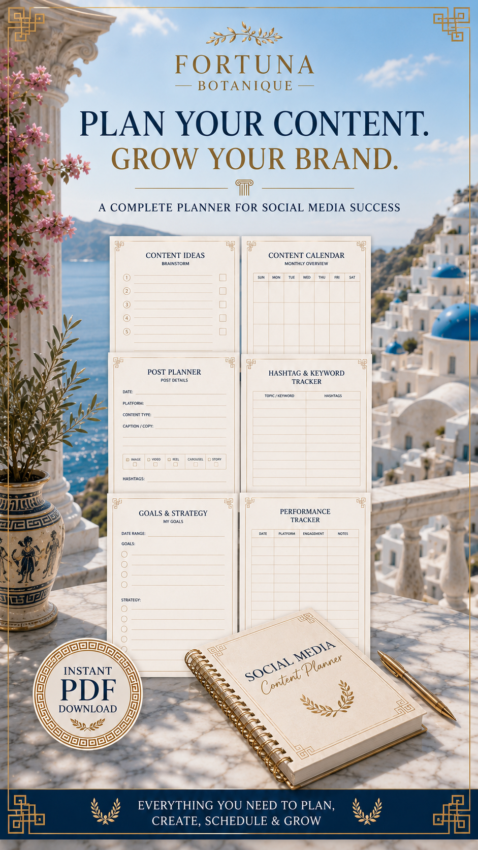 Social Media Content Planner PDF | Fortuna Botanique