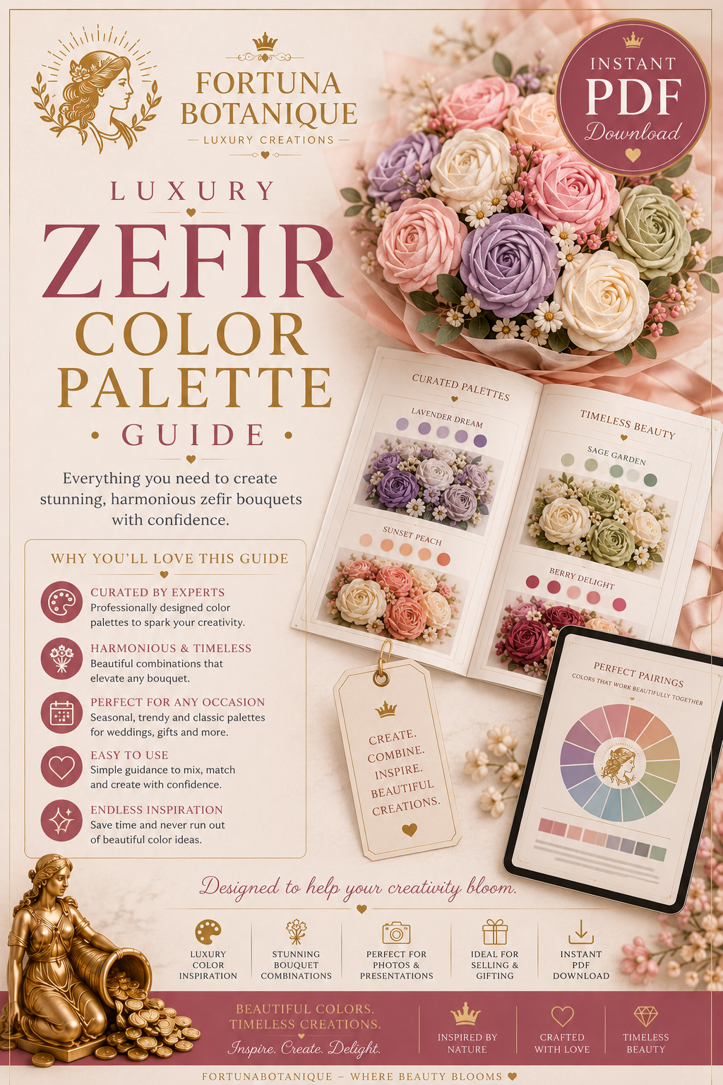 Luxury Zefir Color Palette Guide | Instant PDF Download