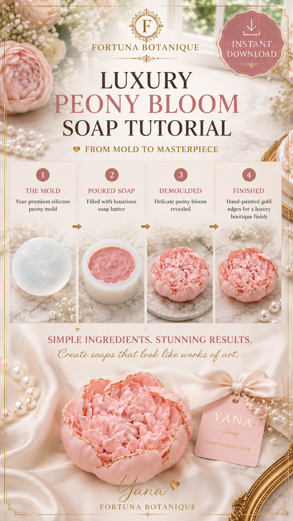 Luxury Peony Bloom Soap Tutorial | Floral Soap Guide