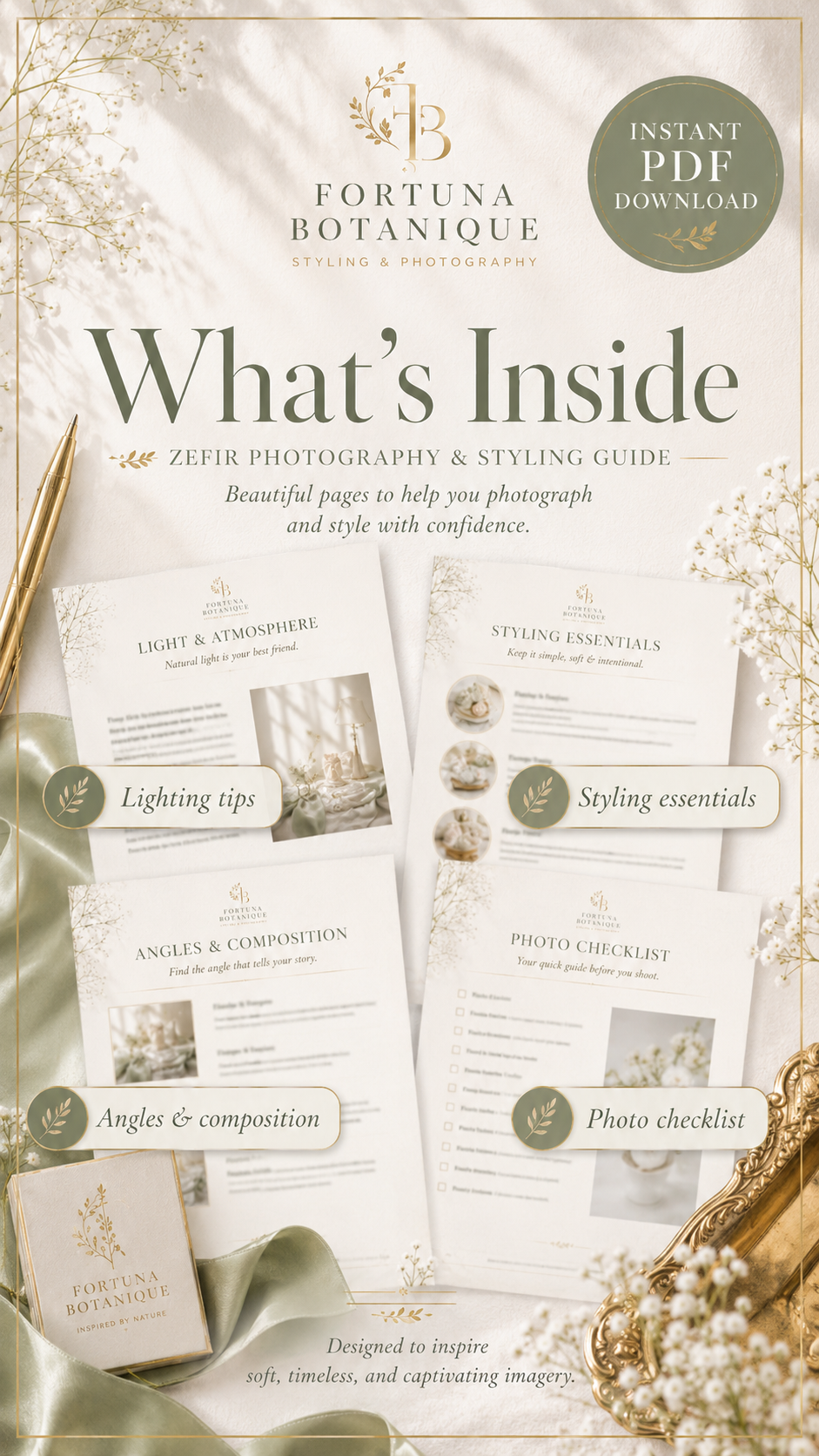 Zefir Photography & Styling Guide | Product Photography, Lighting, Props & Composition for Zefir Flowers