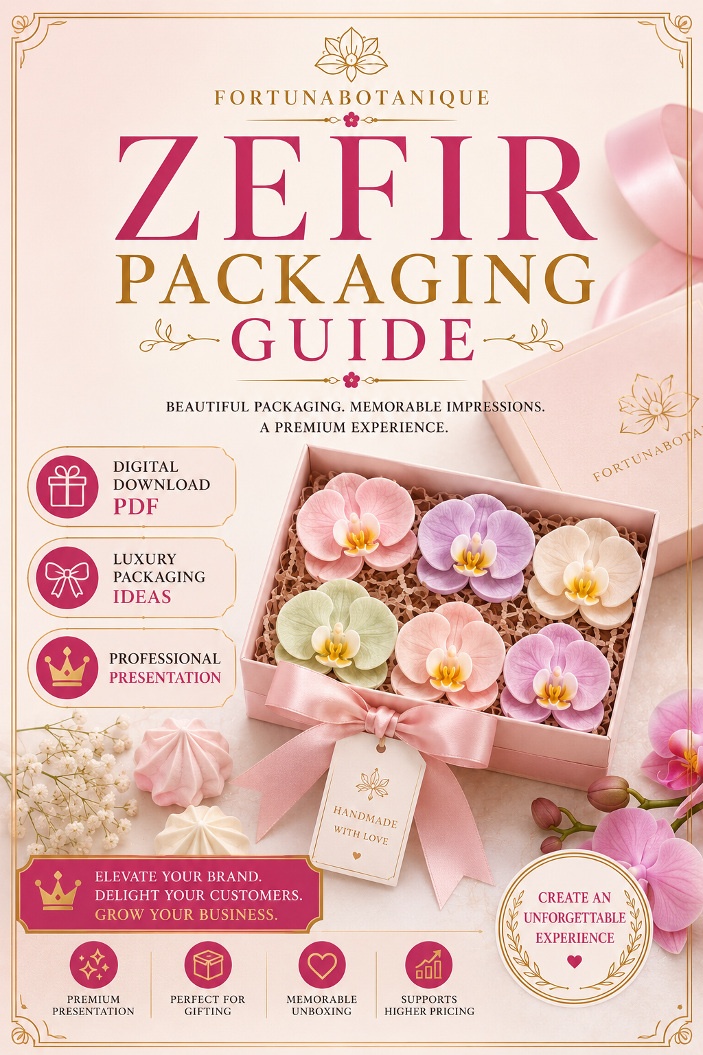 Luxury Zefir Packaging Guide | Premium Packaging Ideas for Zefir Flowers & Dessert Boxes | PDF Gift Box & Branding Guide