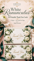 Luxury Ranunculus Printable Thank You Cards | 50 Small Business Cards