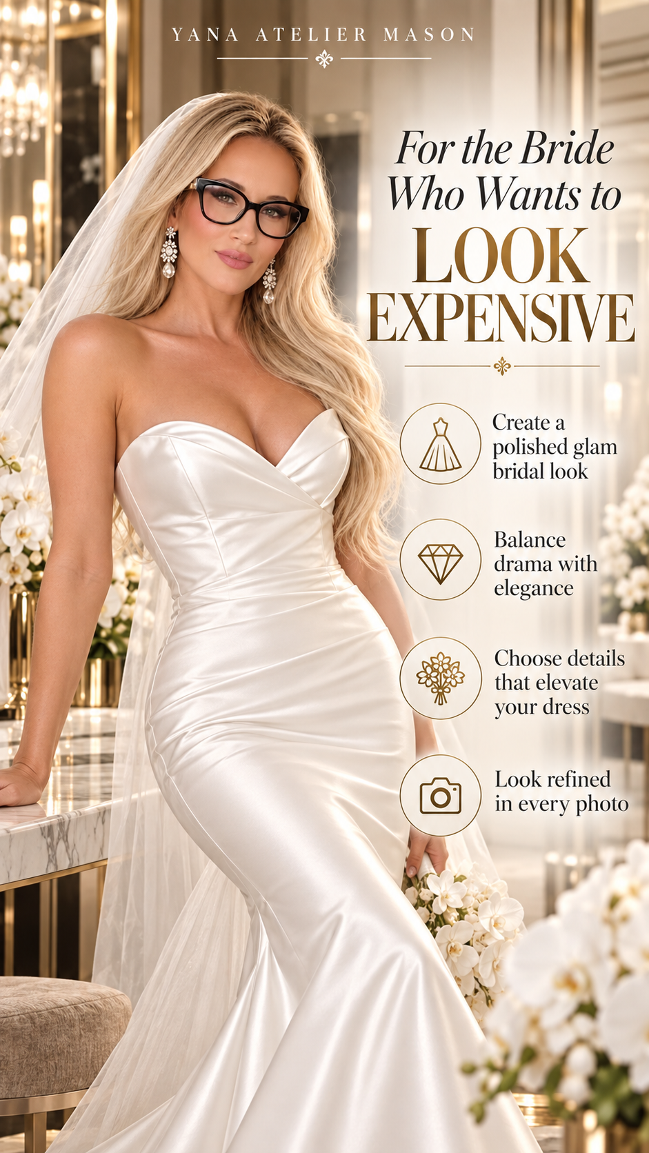 Modern Glam Bride Style Guide | Luxury Wedding Dress & Bridal Styling Guide
