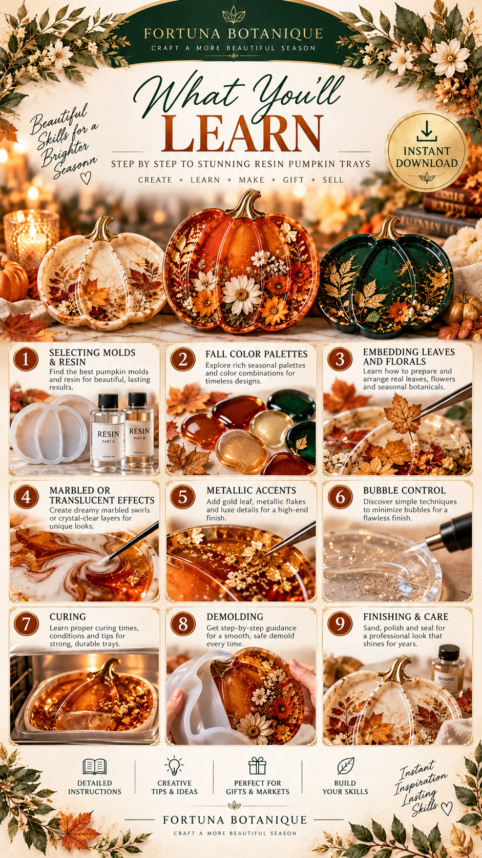 Resin Pumpkin Trays Tutorial Guide | Fall Epoxy Resin Project