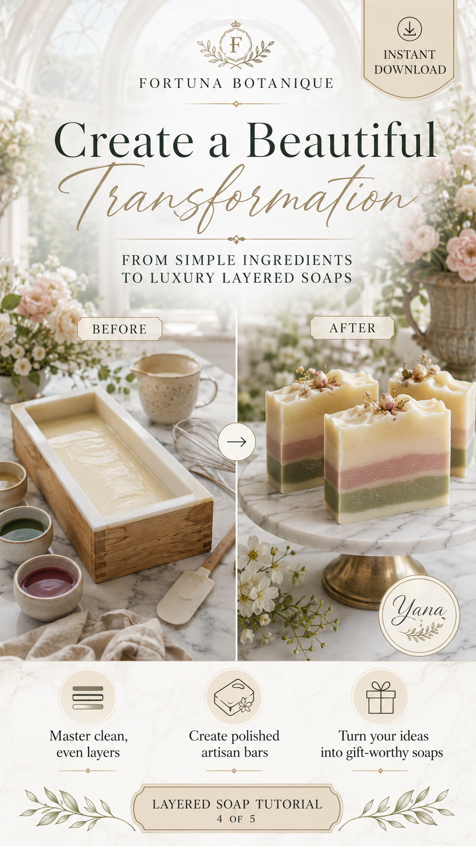 Layered Soap Tutorial PDF Guide | Luxury Artisan Soapmaking Technique | Instant Digital Download