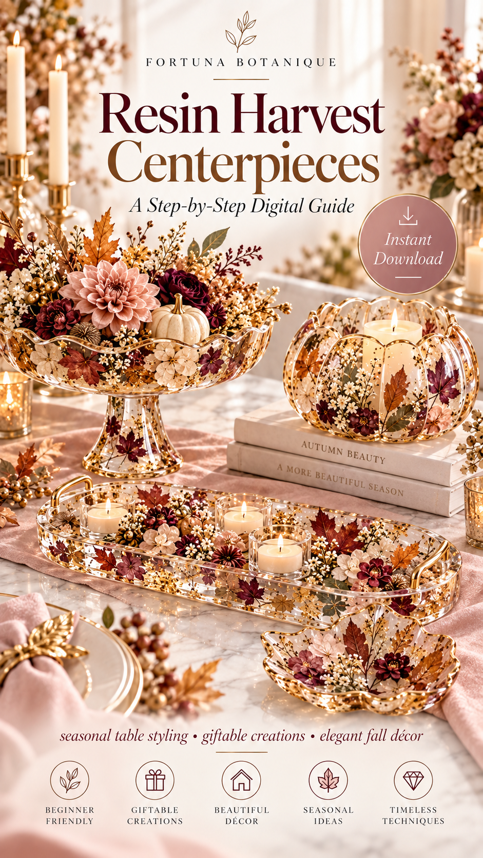 Resin Harvest Centerpieces Tutorial | Fall Botanical Epoxy Resin Guide