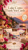 Lake Como Wedding Thank You Cards | 50 Printable Cards